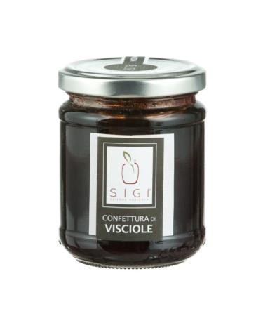 SIGI Azienda Agricola SOUR CHERRY Jam | Free of Food Dyes Preservatives and Additives | 100% Artisanal and Natural | Handmade and Made in Italy | Jar 110gr.