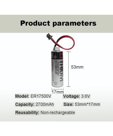 Buy Pack of 5 ER17500V 3.6V 2700mAh Battery for M70 M60 PLC Backup - International Shipping Available - Buy Online on SooperMarket.com