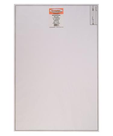 Clearprint Vellum Sheets with Engineer Title Block 18x24 Inches 16 lb 60 GSM 1000H 100% Cotton 10 Sheets/Pack Translucent White (10221222) 18 x 24 Inches/10 sheets