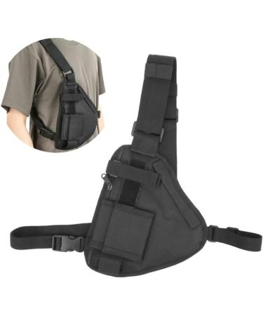 1PC Radio Chest Bag Walkie Talkie Holder Vest Men Waist Front Bag for Camping Hiking Black - Buy Online on SooperMarket.com