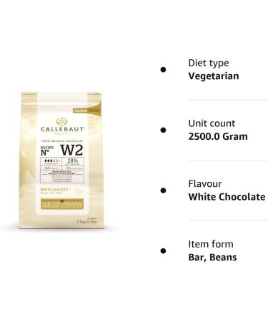 Callebaut Select White W2 Chocolate Callets 2.5 kg - Buy Online on SooperMarket.com