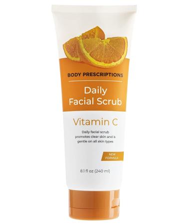 Body Prescriptions Gentle Daily Facial Scrub- Exfoliating Face Cleanser for all Skin Types  Face Wash for Healthy and Clear Skin infused with Vitamin C  8.1 fl Oz