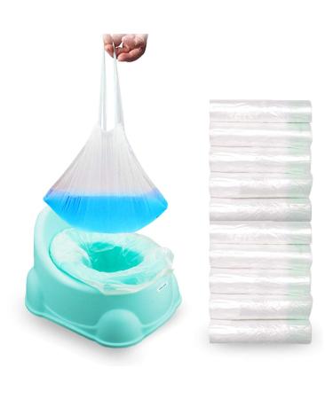 Potty Liners Disposable, Travel Potty Chair Liners with Drawstring Universal Training Toilet Seat Potty Bags Cleaning Bag for Kids Toddlers  Potty bags 100 pack