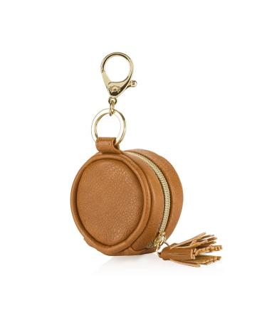 Itzy Ritzy Pacifier Case with Clip - Holds 2 Pacifiers, Cognac - Attach to Diaper Bag or Purse - Buy Online on SooperMarket.com