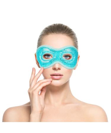 ACWOO Cooling Eye Mask Cooling Gel Beads Eye Mask for Puffy Eyes Reusable Hot Cold Therapy Gel Eye Mask for Migraine Relief Headache Dark Circles Dry Eyes Swollen Eyes Sinus Pain A Blue