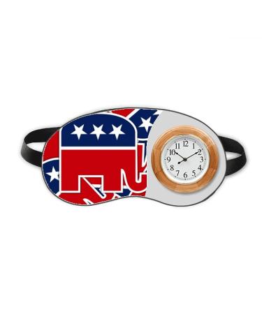 America Elephant Emblem Republican Sleep Eye Head Clock Travel Shade Cover