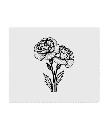 2 x Microfiber Cleaning Cloths with Carnation Flower Motif (LC00025327)