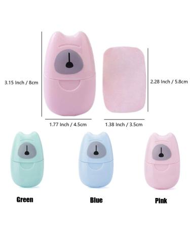 KISEER 150 Mini Portable Travel Soap Paper Sheets - Disposable Hand Washing Bath Scented Paper Soap for Camping & Hiking - 50 Count per Box - Pack of 3 (Blue Green Pink) - Buy Online on SooperMarket.com