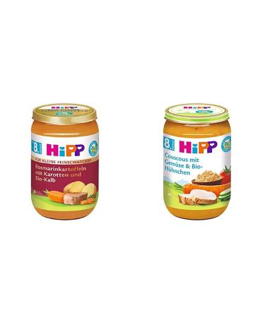 Hipp for small gourmets menus rosemary potatoes with organic calf 6-pack (6 x 220 g) & couscous with vegetables and organic chicken 6-pack (6 x 220 g)