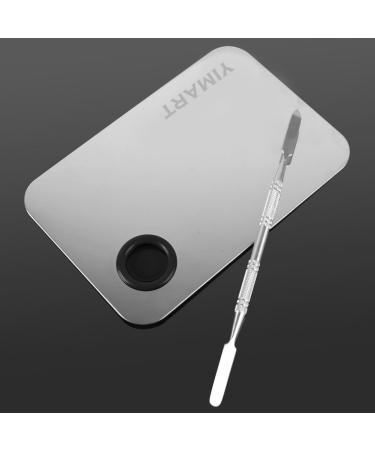 Yimart Stainless Steel Cosmetic Makeup Mixing Palette with Spatula - Professional Grade Beauty Tool - Buy Online on SooperMarket.com