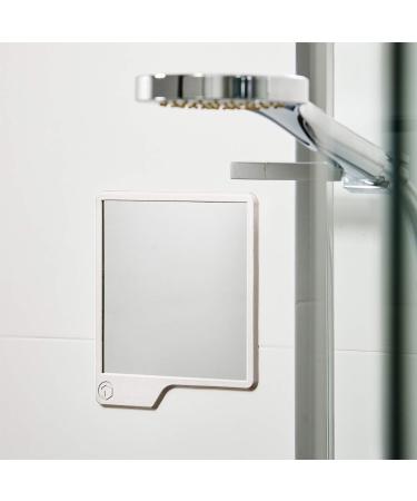 Tooletries Oliver Shower Mirror - Premium Shatterproof Silicone Mirror for Shaving and Grooming in White - Buy Online on SooperMarket.com