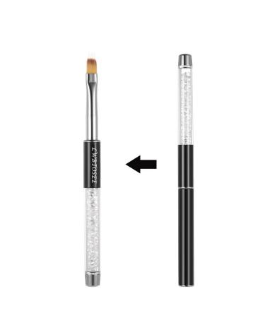 LWBTOSEE 2pc Nail Ombre Brush Set - Gradient Color Painting Pen for UV Gel Polish, Rhinestone Crystal & Acrylic Nail Art (Black & White) - Buy Online on SooperMarket.com