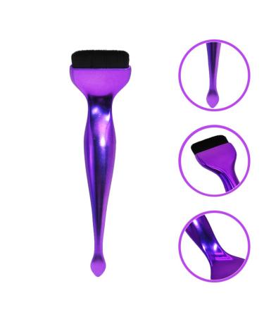 NOLITOY Makeup Foundation & Concealer Brush Set | Flat Top & Eye Shadow Brushes with Spoon for Liquid Blending - Purple - Buy Online on SooperMarket.com