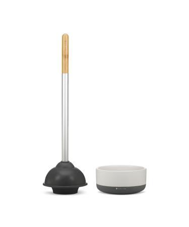 Full Circle Royal Plunge, Plunger, Bamboo Handle, White