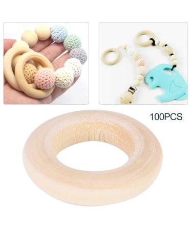 100pcs 25mm NR Wooden Ring Baby Teething Rings - DIY Craft Accessories - Buy Online on SooperMarket.com
