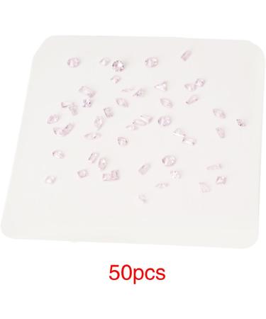 50pcs 3D Nail Pointed Bottom Glass Rhinestones Nails Art For Projects And Clothing Embellishments Nail Embellishments Translucent powder - Buy Online on SooperMarket.com