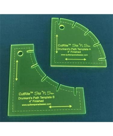 Quilter's Paradise CutRite- Slit n Sew Template Drunkards Path 4" Finished