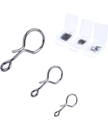 Maximumcatch 200 p Pack of fly fishing accessories snaps hook jigs bait with mini fly box stainless steel quick change no-knot 5mm (75er)+8mm (75)+11mm (50))