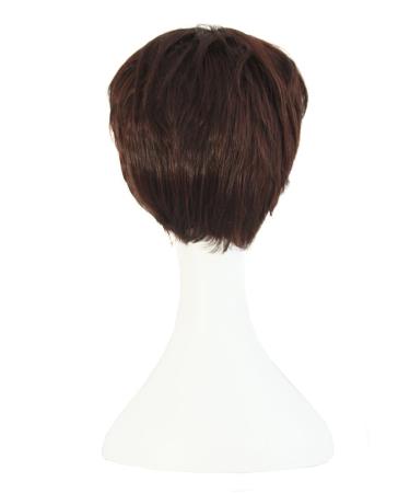 MapofBeauty Short Curly Wig - Dark Brown | Fashion Women's Natural Hairpiece - Buy Online on SooperMarket.com