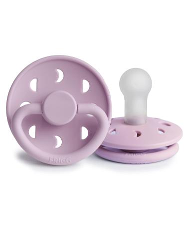 FRIGG Moon Natural Rubber Baby Pacifier | BPA-Free | Soft Lilac/Daffodil 6-18 Months (2-Pack) - Buy Online on SooperMarket.com