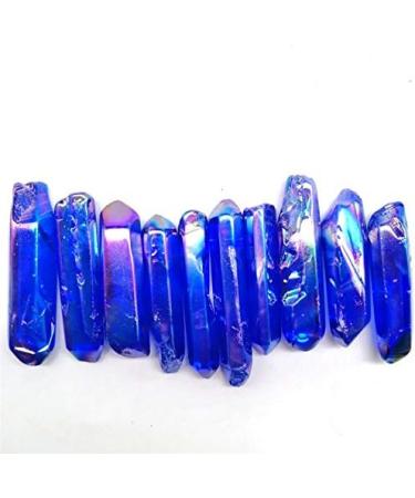 100g Blue Aura Titanium Crystal Coated Strip Quartz Rough Violet Crystal Stone Strip for Decoration - Buy Online on SooperMarket.com