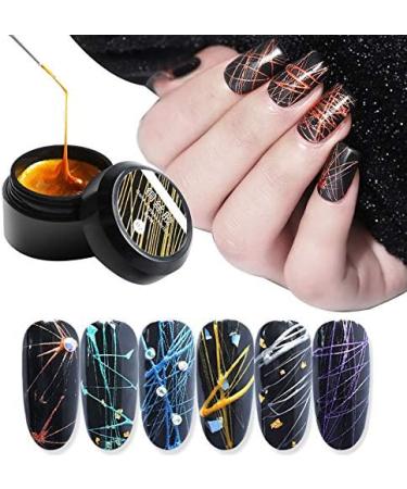 Dacvgog Set of Nail Art Pulling Silk 6 Pieces Painting Soaking Drawing Elasticity Design Nail Lacquer Long Lasting DIY - Buy Online on SooperMarket.com