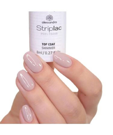 Alessandro Striplac Peel or Soak Vegan Top Coat Ros - Quick Dry LED Nail Polish for Perfect Nails in 15 Minutes 8ml - Buy Online on SooperMarket.com
