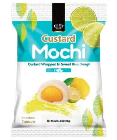 Royal Family Japanese style Custard Mochi Sweet Rice Cake Dessert Snacks - Lemon Flavour 110g HALAL