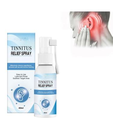 Tinnitus Relief Spray 60ml Anti Tinnitus Spray Earwax Cleaning Care Spray for Relieves Tinnitus Ear Back Ear Discomfort