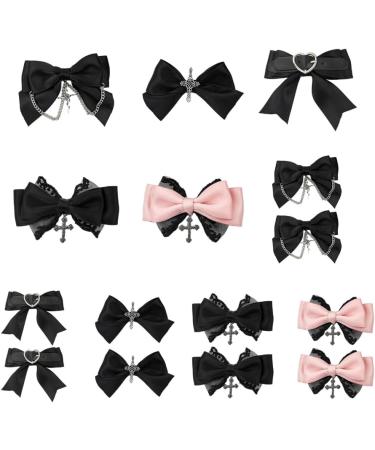 Gothic Lace Hair Clip Bow Large Barrette Bow Flat Clips Barrette Hairpin Bow Elegant Hair Clip for Bunches - Buy Online on SooperMarket.com