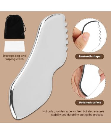 Stainless Steel Gua Sha Facial Tools | Sculpting & Massage for Face Neck & Body - Buy Online on SooperMarket.com