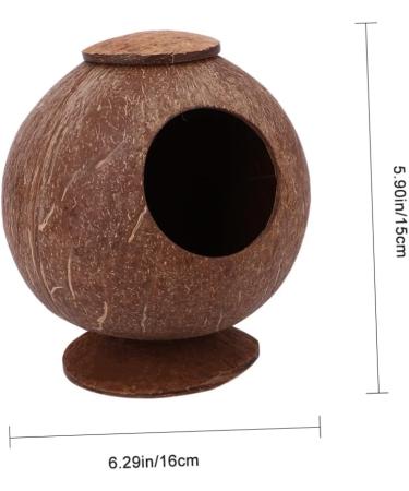 FOMIYES 2pcs Coconut Shell Charcoal Hamster Nest Small The Bed 16X15X15CMx2pcs Brownx2pcs - Buy Online on SooperMarket.com