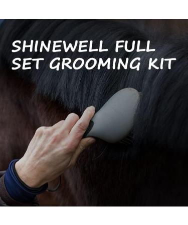 Harrison Howard Horse Grooming Kit 11-Piece Equine Care Series-Dark Charcoal - Buy Online on SooperMarket.com