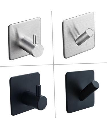 Alipis Mount Black Single Waterproof Robe Towel Steel Hanger Hook Clothes for Wall Hooks Stainless Kitchen medium Black - Buy Online on SooperMarket.com