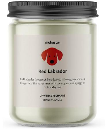 Red Labrador Candle - 220g Soy Wax with Vanilla Jasmine & Almond - Gift for Dog Lovers - Buy Online on SooperMarket.com