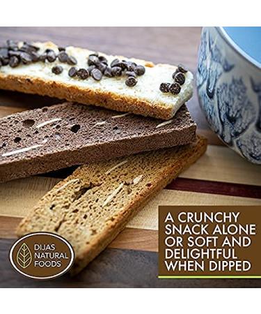 Dijas Natural Foods Crunchy Fat Free Biscotti Cookie Variety Pack - Nut Variety (4 Pack) | Delicious Low Calorie Snack with All Natural Ingredients - Buy Online on SooperMarket.com