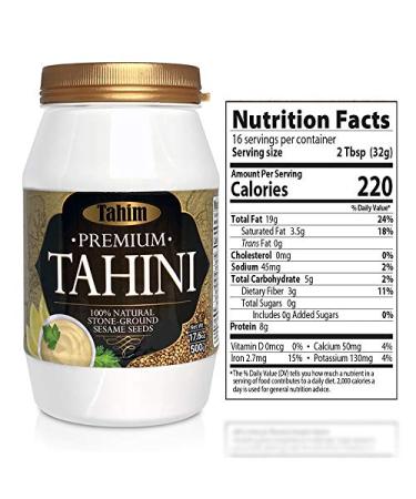 Tahim Premium Tahini - 100% Pure Sesame Vegan Paste, 500g - Buy Online on SooperMarket.com