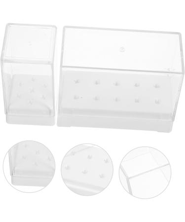 Mipcase 2 Pcs Nail Drill Bit Container Drill Bit Stand for Nails Nail Drill Bit Holder Drill Bits Cleaning Brush Case Drill Bits Display Case Nail Bits Manicure Tools Portable Plastic - Buy Online on SooperMarket.com