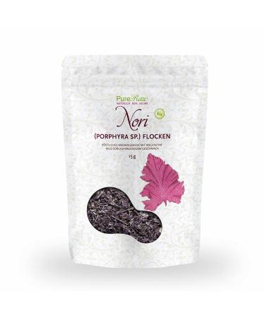 Nori flakes organic red algae dried (raw vegan) nori algae Umami-wort for sushi miso soup dashi broth dishes salt spaces-porphyra purple-organic raw seaweed flakes |Pureeraw 15g Nori Standard