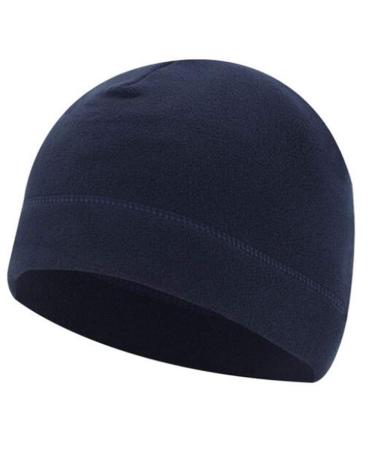Fleece Skull Cap Sports Cold and Windproof Warm Helmet Riding Cap for Men and Women Camouflage Navy Blue