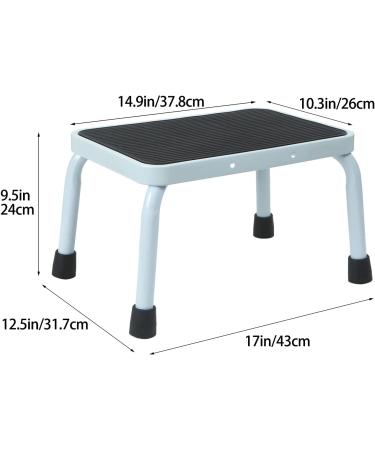 Sattiyrch 9.5 Step Stool - Anti-Skid Rubber Platform, Elderly Friendly, Heavy Duty, Easy Assembly - White/Black - Buy Online on SooperMarket.com