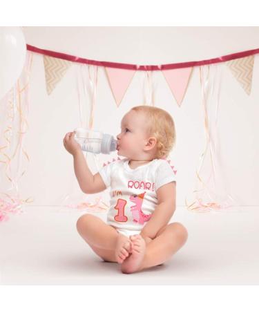 1st Birthday Girl Dinosaur Party T-Shirt | Baby B-Day Themed Tee | Gift for 1 Year Old - White - Buy Online on SooperMarket.com