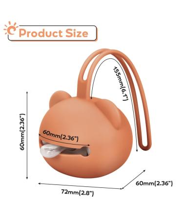 Buy Airfish Silicone Pacifier Box 2 Pack - BPA-Free Baby Bear Travel Case in Orange & Yellow | Perfect Pacifier Holder for Girls - Buy Online on SooperMarket.com