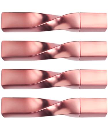 KALLORY 4pcs Eyelash Brush Empty Tube Lash Applicator Mascara Tube Plastic Bulk To Rotate Lipstick Tube Rose Gold