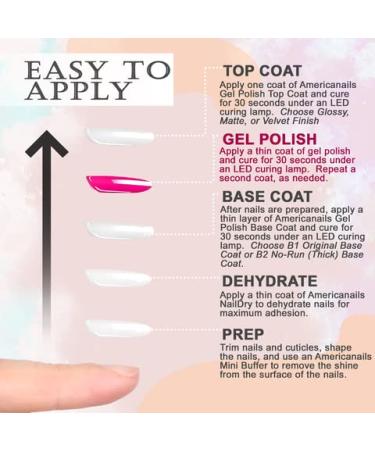 Americanails B1 Gel Polish Base Coat - Dual Cure Formula for Maximum Adhesion | Long Lasting, Fast Drying Soak Off UV LED Gel (.5 oz) - Buy Online on SooperMarket.com