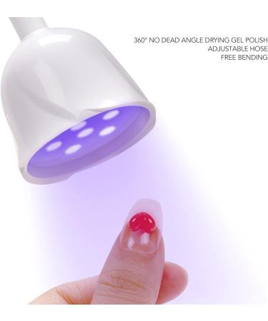 LED UV Nail Lamp 18W Rose Shaped Portable Gooseneck Nail Dryer Flash Cure Light 360 Degree Adjustable USB Rechargeable Nail Extension Gel Curing Lamp for Home DIY & Nail Salon - Buy Online on SooperMarket.com
