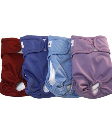 JoyDaog Dog Diapers for Female Large Dogs Reusable Size XL 4 Pack X-Large (Pack of 4) 4 Solid Colors