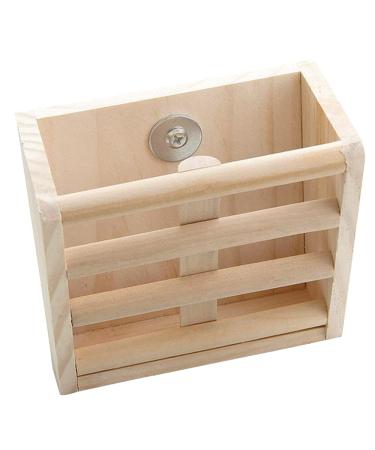 ANCLLO Rabbit Hay Feeder Rack Wooden Wall-mountable Hay Manger for Small Pets Bunny Chinchilla Guinea Pigs