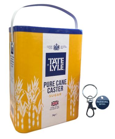 Pure cane Sugar Drum Pack of 3kg with Key Ring (Caster Sugar Drum)