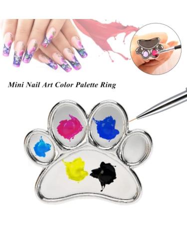 HLLMX 2 PCS Mini Manicure Palette Nail Art Tools (Silver) - Wearable Metal Holder for Gel Polish Mixing Tray - Buy Online on SooperMarket.com